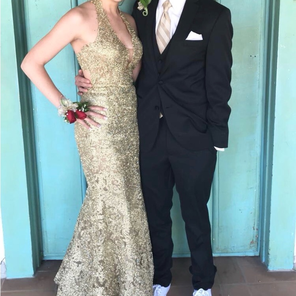 Gold Sherri Hill Prom Dress